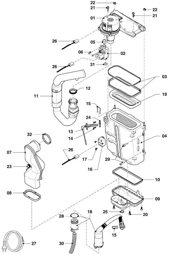Exploded view Vaillant ecoFIT pro VUW 256/6-3: Brander wisselaar