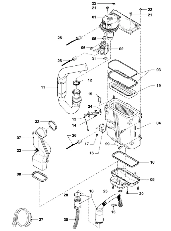 Exploded view Vaillant ecoFIT pro VUW 356/6-3: Brander wisselaar