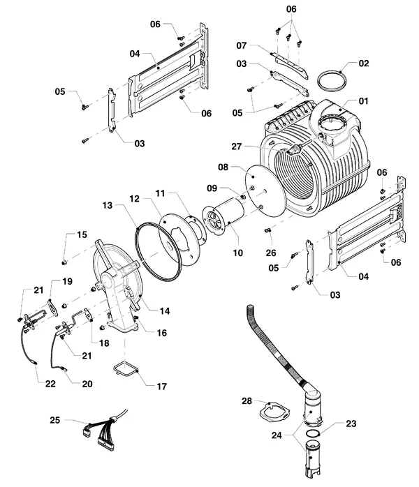 Exploded view Vaillant ecoTEC exclusive VHR 25/36 CF/1-7: Brander warmtewisselaar