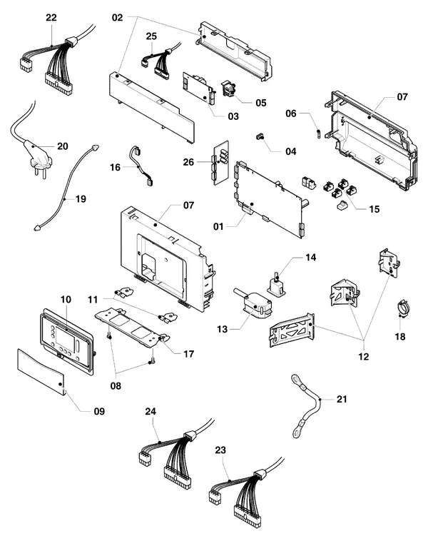 Exploded view Vaillant ecoTEC exclusive VHR 25/36 CF/1-7: Schakelkast