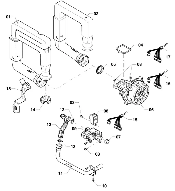 Exploded view Vaillant ecoTEC exclusive VHR 34/43 CF/1-7: Gasblok