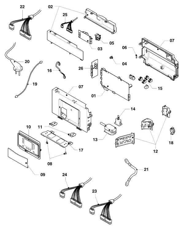 Exploded view Vaillant ecoTEC exclusive VHR 34/43 CF/1-7: Schakelkast