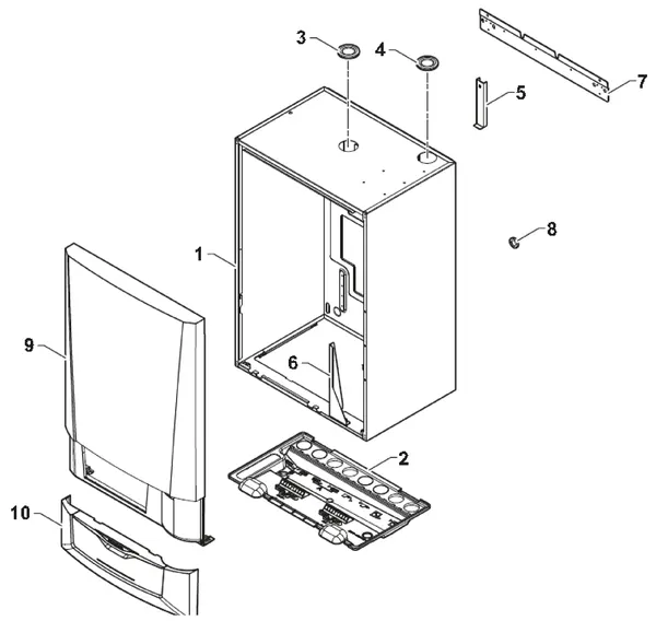 Exploded view Remeha Neptuna: Behuizing