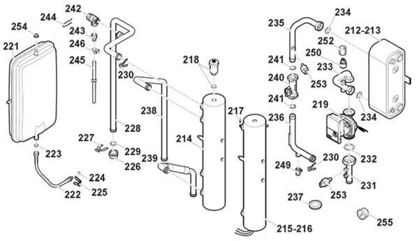 Exploded view Remeha Mercuria: Hydraulisch circuit