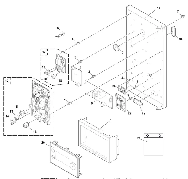 Exploded view Remeha Elga Ace binnenunit 4kW: Bedieningspaneel