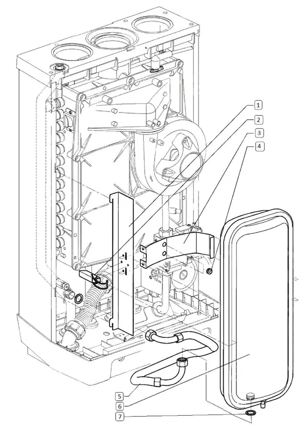 Exploded view Intergas Kombi Kompakt HR 22A: Expansievat