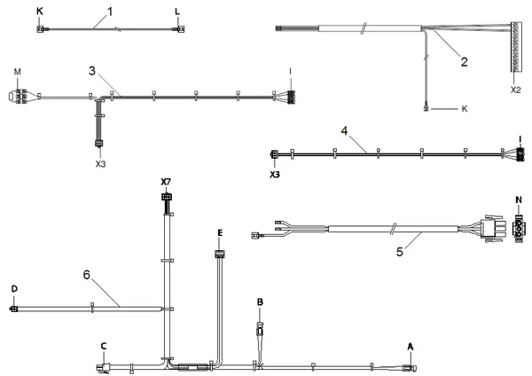 Exploded view Intergas Kompakt Solo HRE 18A: Bedradingen