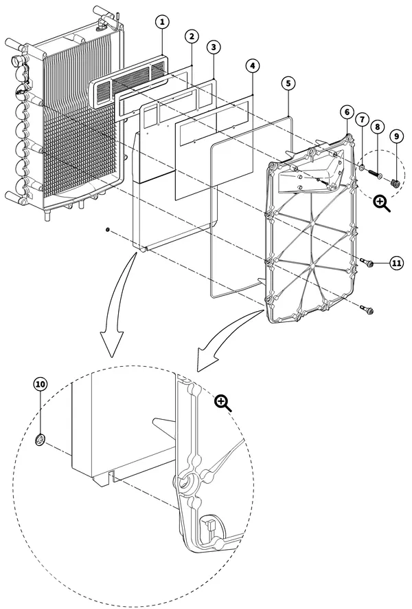 Exploded view Intergas Xtreme 24: Brander unit