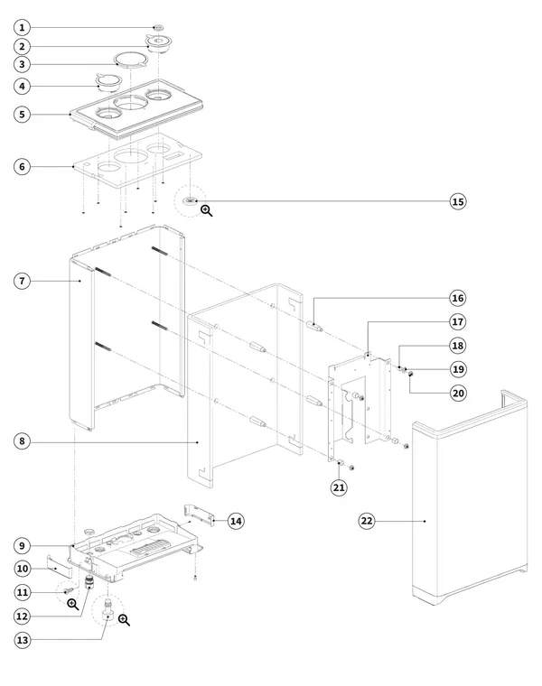 Exploded view Intergas Xource binnenunit: Mantel
