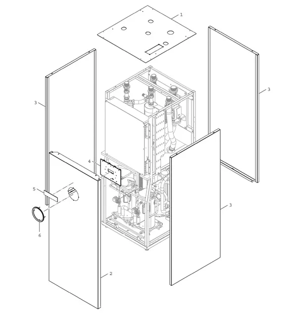 Exploded view Bosch Compress 7000 LW EHP 22-2 LW: Toestelmantel