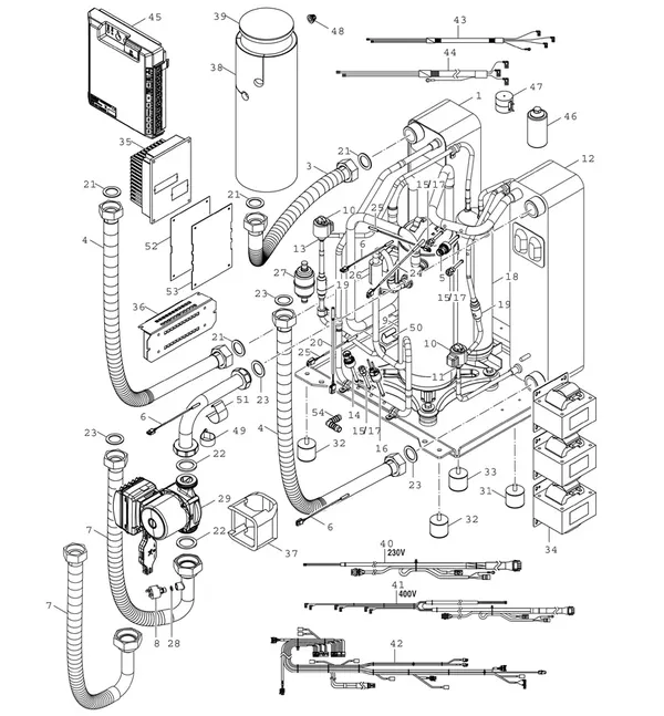 Exploded view Bosch Compress 7800i LW 12 MF: Koelmiddelcircuit