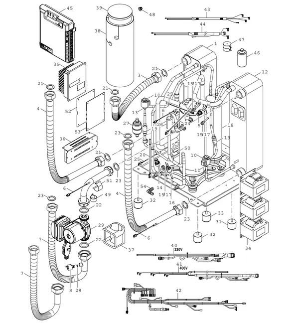 Exploded view Bosch Compress 7800i LW 8 MF: Koelmiddelcircuit