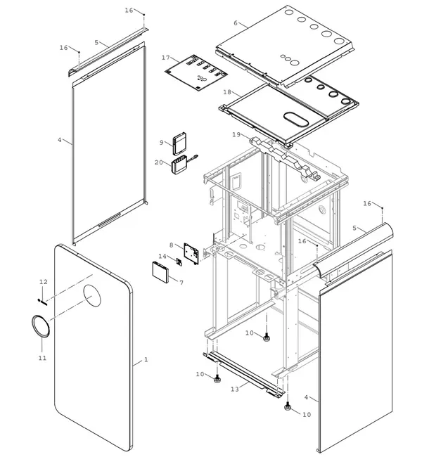 Exploded view Bosch Compress 7800i LW 8 MF: Toestelmantel hmi