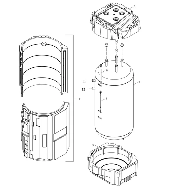 Exploded view Bosch Compress 7800i LW 16 MF: Boiler
