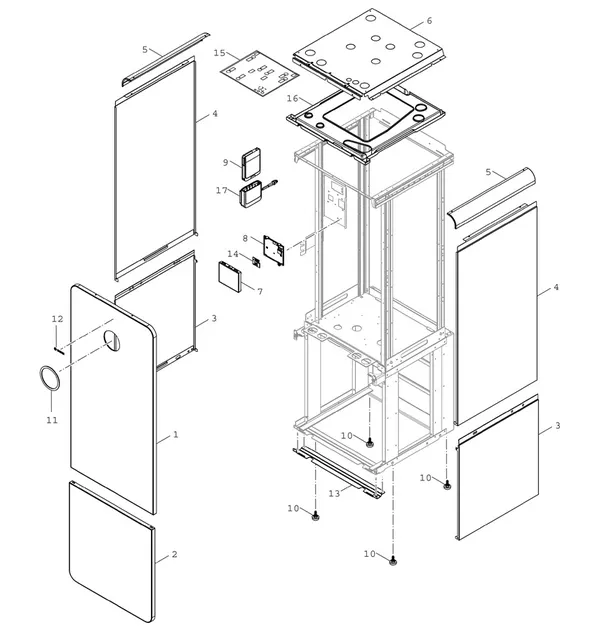 Exploded view Bosch Compress 7800i LW 16 MF: Toestelmantel hmi