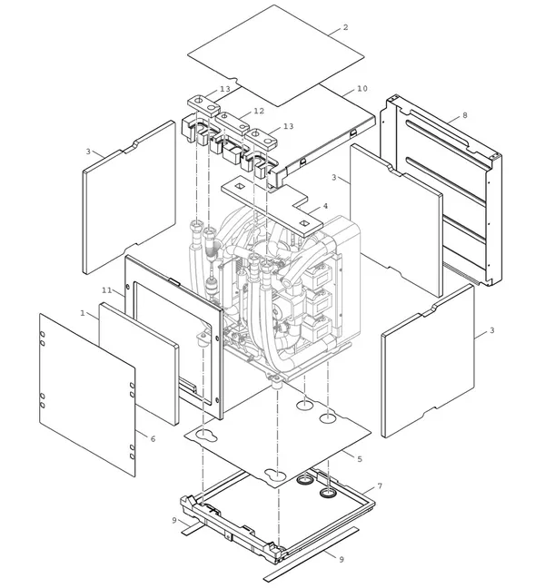 Exploded view Bosch Compress 7800i LW 16 MF: Toestelmantel koelmiddelcircuit