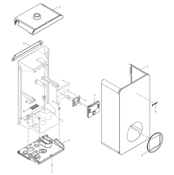 Exploded view Bosch Compress Hybrid 3400i AWS (HC3400iAW Si): Toestelmantel