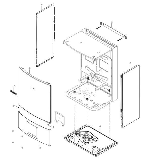 Exploded view Bosch Compress Hybrid 3400i AWS (CS3400iAWS 10B): Toestelmantel