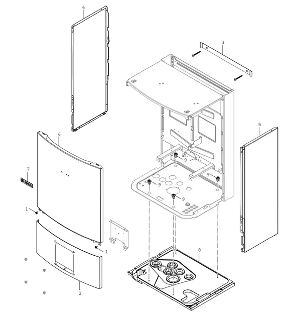 Exploded view Bosch Compress Hybrid 3400i AWS (CS3400iAWS 14B): Toestelmantel