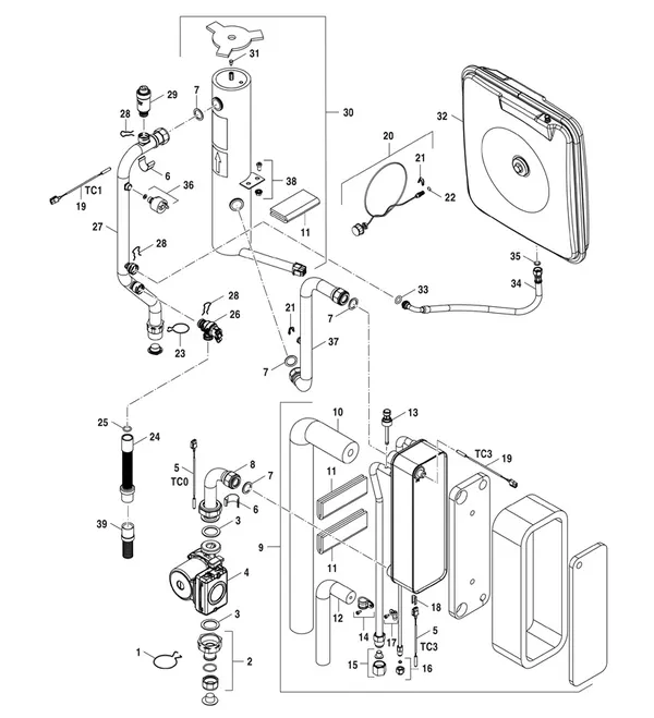Exploded view Bosch Compress 3400i AWS (CS3400iAWS 10E): Hydrauliek