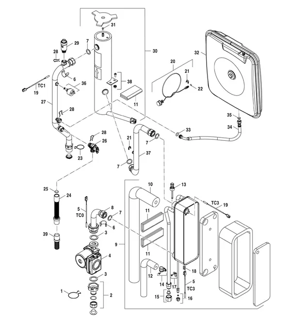 Exploded view Bosch Compress 3400i AWS (CS3400iAWS 14E): Hydrauliek