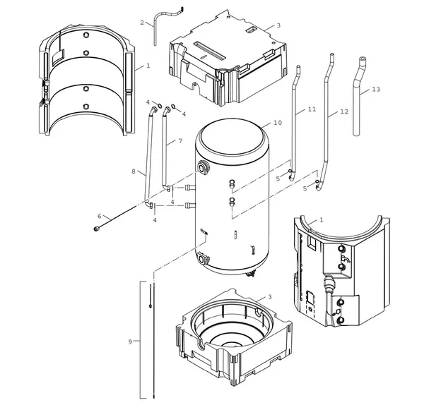 Exploded view Bosch Compress 3400i AWS (CS3400iAWS 14M): Boiler