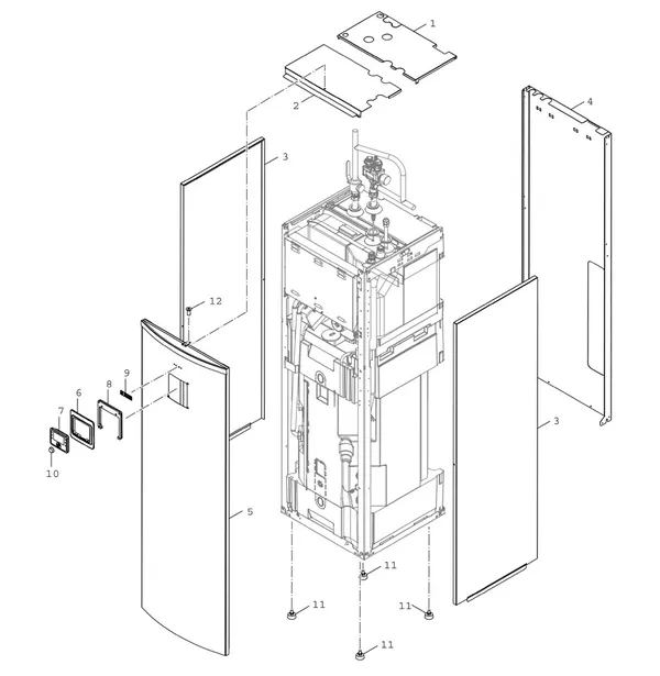 Exploded view Bosch Compress 3400i AWS (CS3400iAWS 14M): Toestelmantel