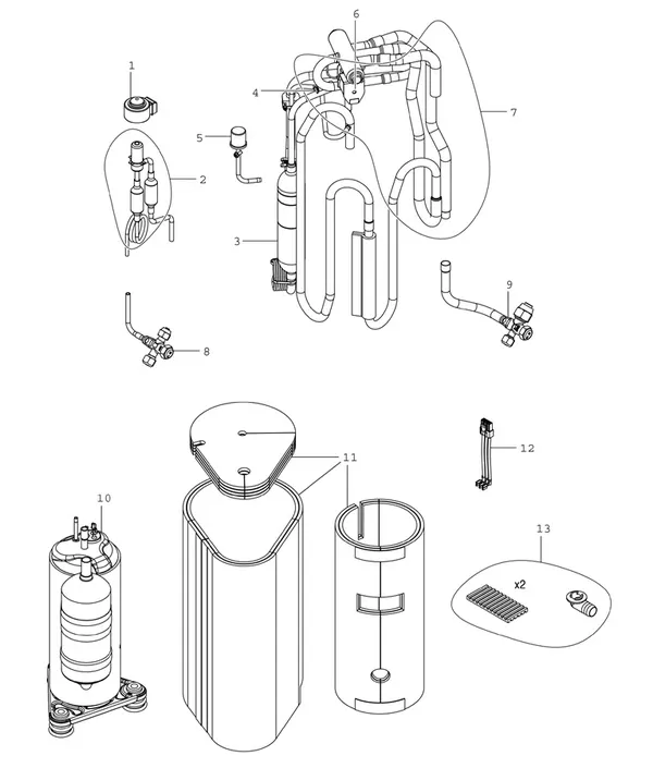Exploded view Bosch Compress 3400i AWS 4kW (CS3400iAWS 4 OR-S): Koelmiddelcircuit