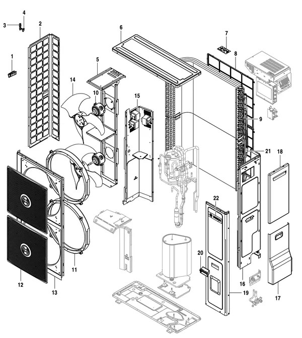Exploded view Bosch Compress 3400i AWS 14kW (CS3400iAWS 14 OR-T): Toestelmantel