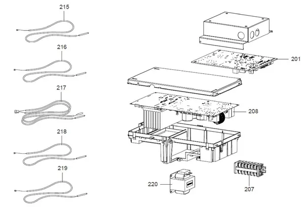 Exploded view Atag ODM 4 | buitenunit mono-fase: Elektrische componenten