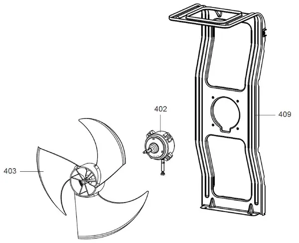 Exploded view Atag ODM 4 | buitenunit mono-fase: Ventilator