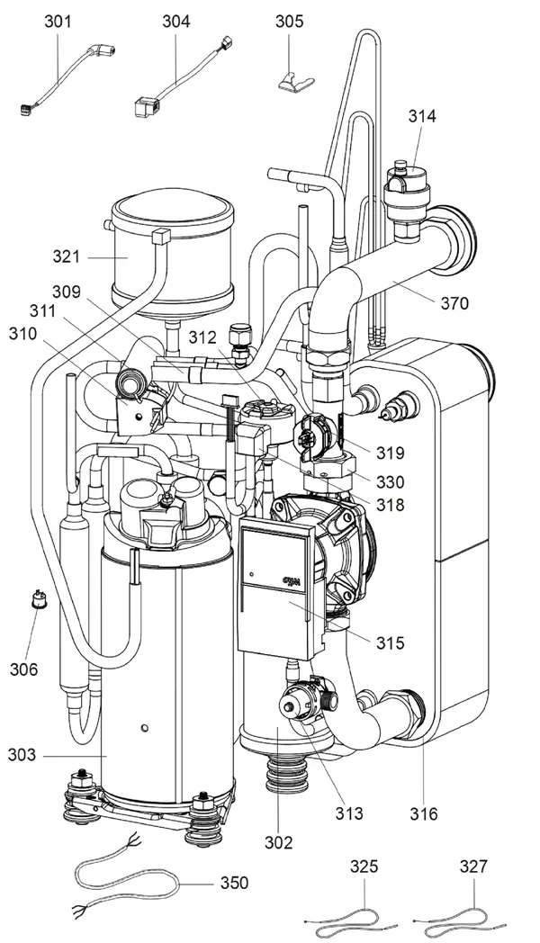 Exploded view Atag ODM 7 | buitenunit mono-fase: Compressor