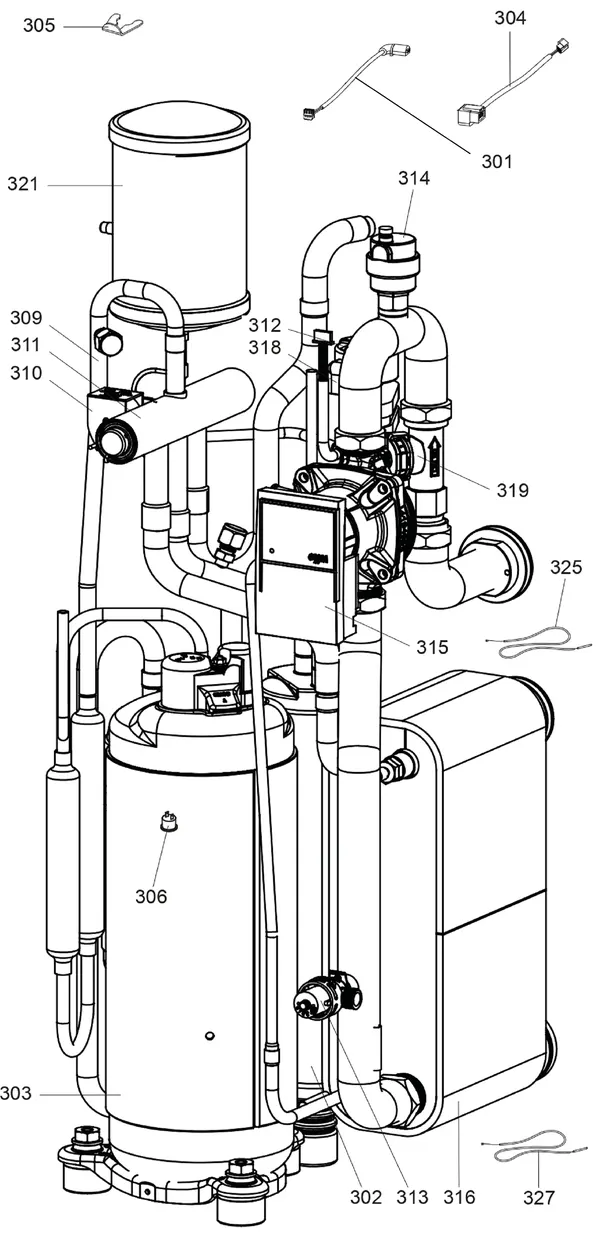 Exploded view Atag ODM 9 T | buitenunit 3-fase: Compressor