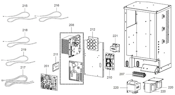Exploded view Atag ODM 9 T | buitenunit 3-fase: Elektrische componenten