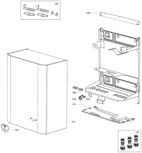 Exploded view Atag IDM 2Z | binnenunit wand: Mantel