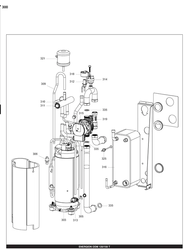 Exploded view Atag Energion ODM 150T: Compressor