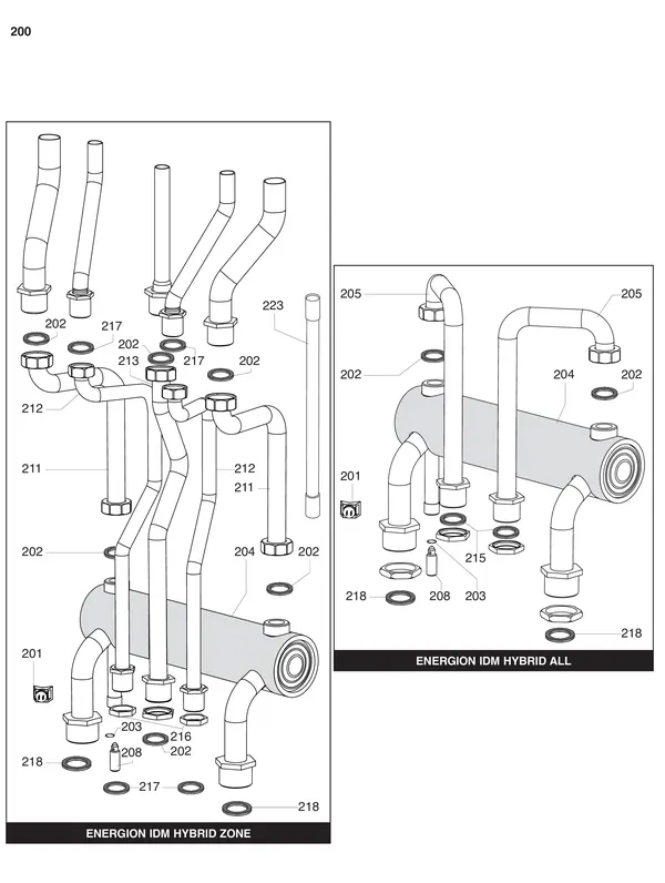 Exploded view Atag Energion IDU M HybridZone: Hydraulische componenten