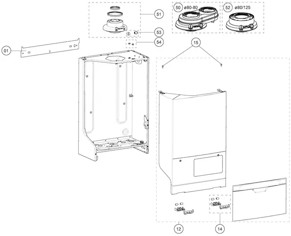Exploded view Atag i32SZ iCon2: Mantel