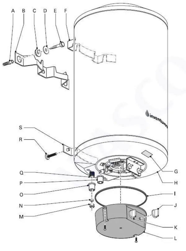 Exploded view Inventum EDR 151 Comfort: Totaaloverzicht