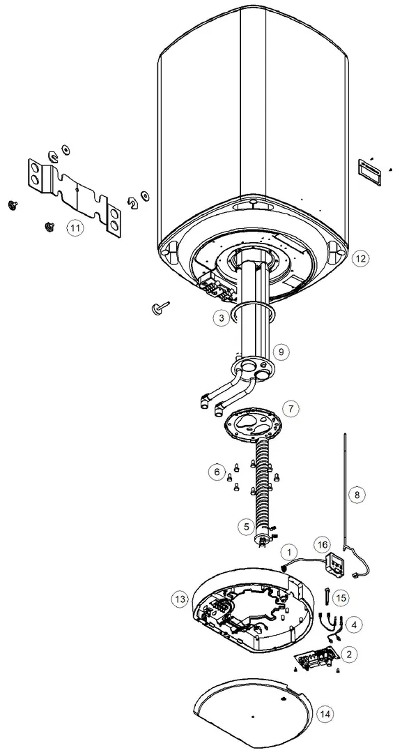 Exploded view Itho Daalderop Smart Boiler Mono 30 03-00338: Totaaloverzicht