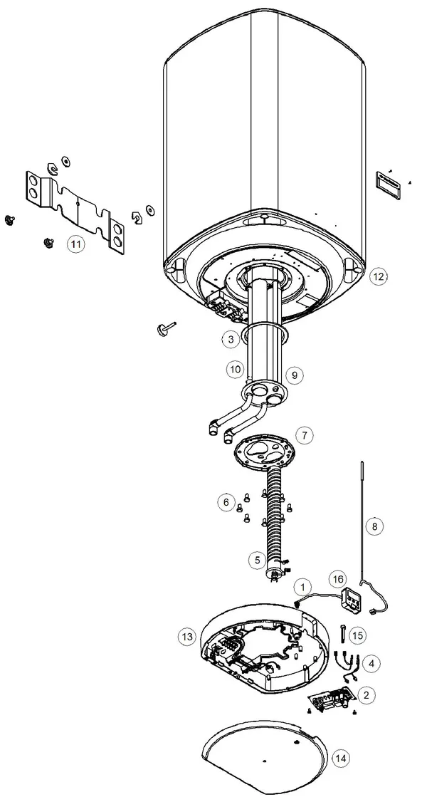 Exploded view Itho Daalderop Smart Boiler Mono 80 03-00340: Totaaloverzicht