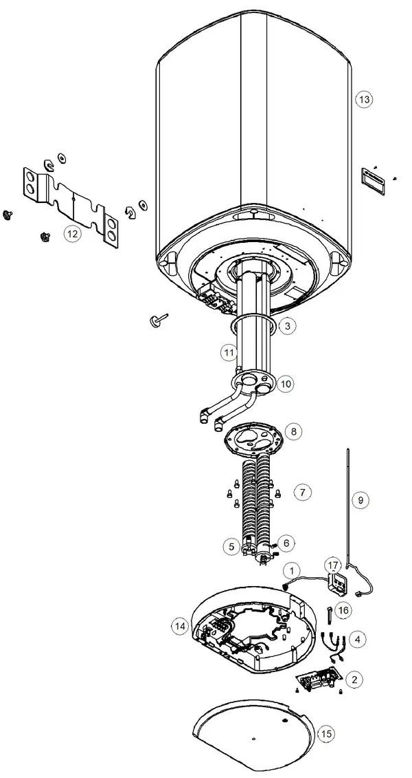 Exploded view Itho Daalderop Smart Boiler Mono Plus 50 03-00344: Totaaloverzicht