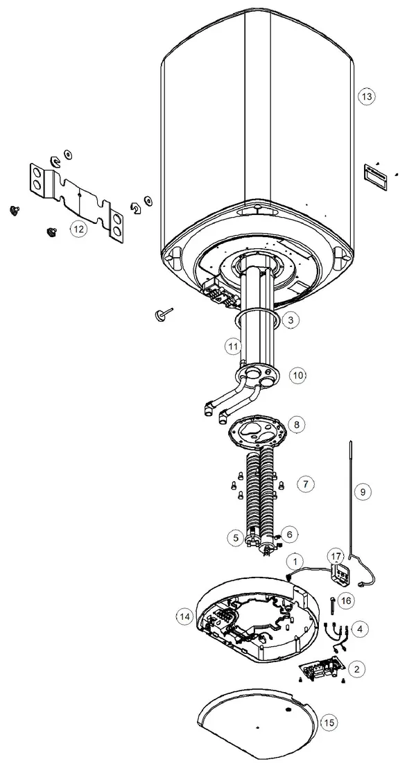 Exploded view Itho Daalderop Smart Boiler Mono Plus 150 03-00347: Totaaloverzicht