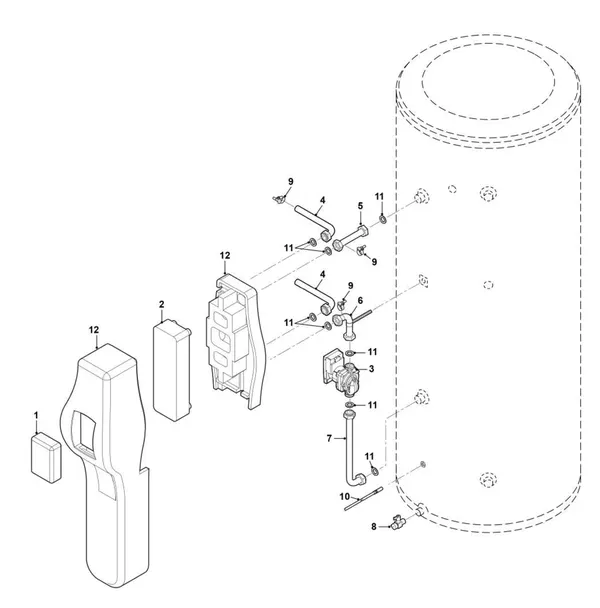 Exploded view Remeha Aqua Cella: Totaaloverzicht