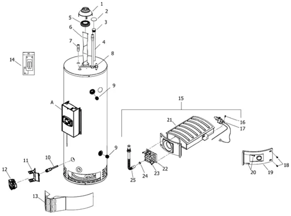 Exploded view Remeha SEN 110 Plus: Totaaloverzicht