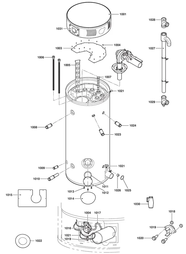 Exploded view Remeha Sentry EF PRO: Sentry ef pro