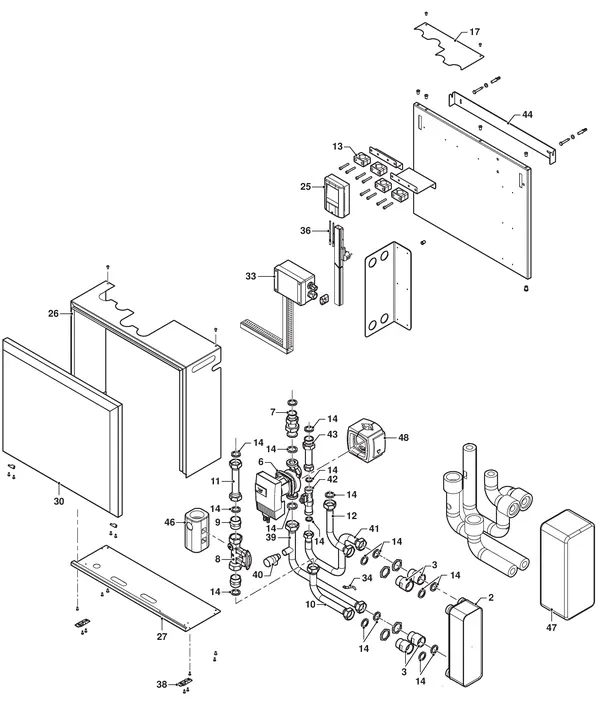Exploded view Remeha Aqua Load: Totaaloverzicht