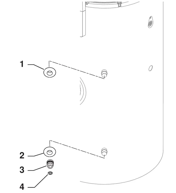 Exploded view Remeha Azorra Ace 200: Aansluitingen 200 250