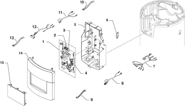 Exploded view Remeha Azorra Ace 200: Bedieningspaneel