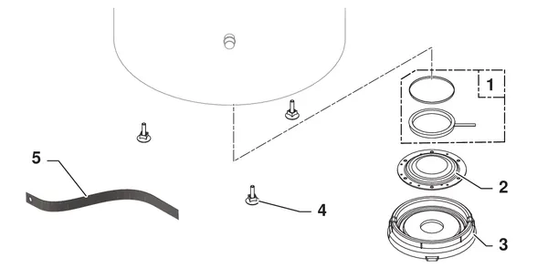 Exploded view Remeha Azorra Ace 200: Onderste inspectieluik